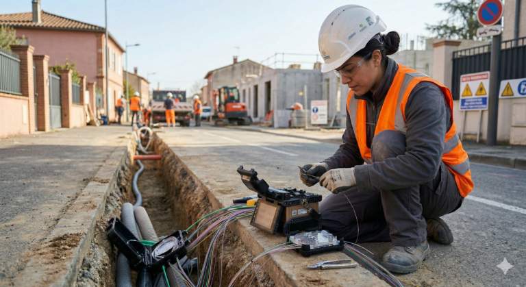 Monteur raccordeur fibre optique

 CQP Monteur installateur en télécommunication / Bac Pro systèmes numériques option C réseaux informatiques et systèmes communicants / AIPR